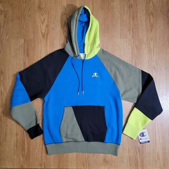 Champion Reverse Weave Classic Fleece Patchwork Hoodie Men's size M - Picture 1 of 7